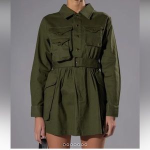 AKIRA Olive Green Midi Dress
